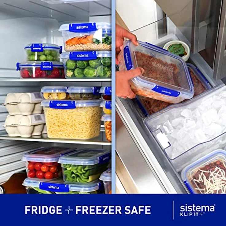 Sistema KLIP IT PLUS Frischhaltedosen Set – 400 ml – auslaufsichere, stapelbare und luftdichte Vorratsdosen mit Deckel – geeignet für Kühl-/Gefrierschrank – BPA-freier Kunststoff – 3 Stück – Bild 4