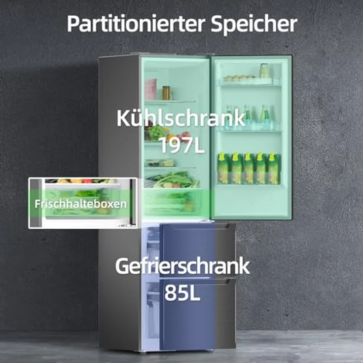 CHIQ 282 L Kühlschrank mit Gefrierschubladen, Multi-door, frostfrei, Multi-Luftstrom, intelligentes Touch-Screen-Bedienfeld – Bild 4