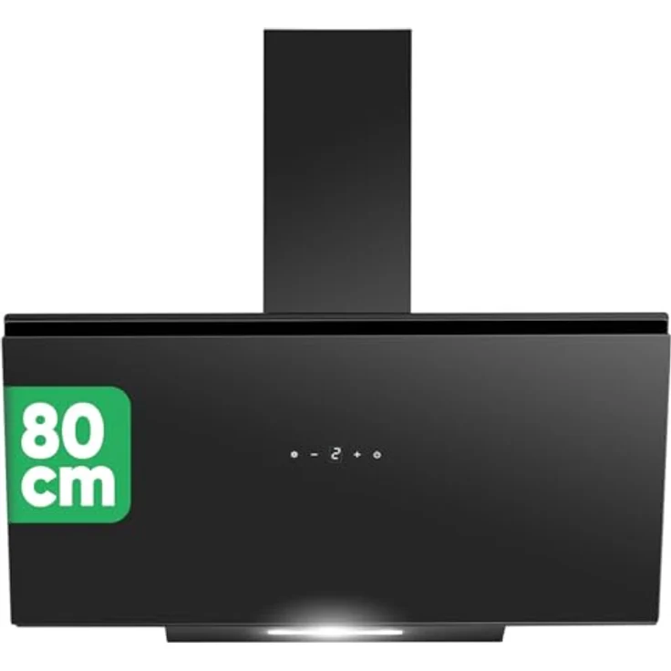 Bomann® Dunstabzugshaube DU 7612, 80 cm breite Kopffreihaube, Umluft- und Abluftbetrieb, 520 m³/h, inklusive Montage-Material, schwarze Oberfläche, 3 Leistungsstufen – Bild 1