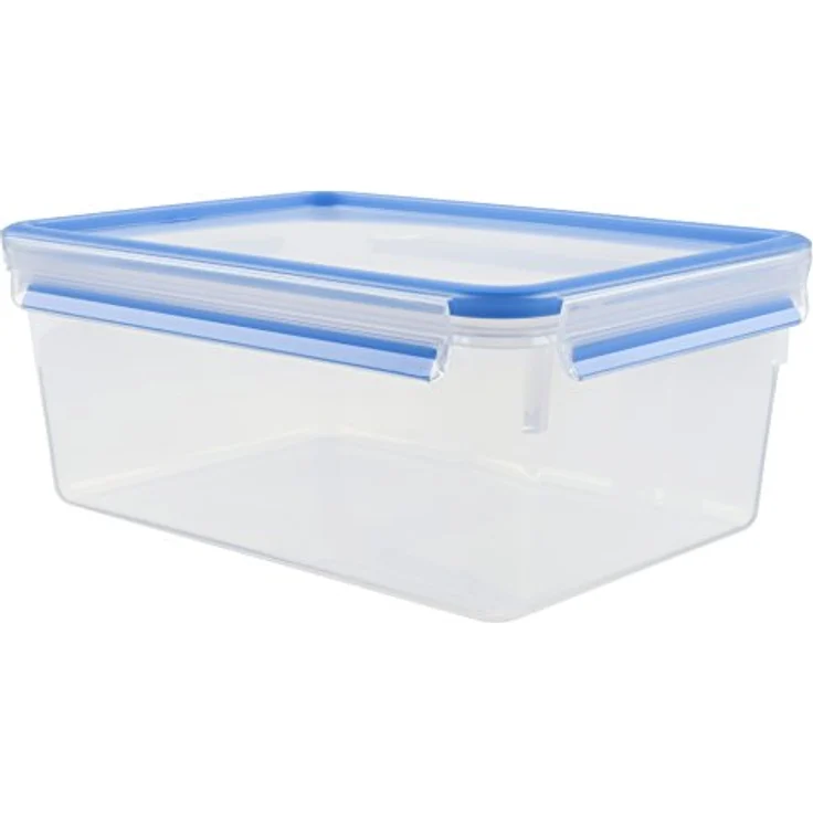 Emsa 508546 Rechteckige Frischhaltedose mit Deckel, 3.7 Liter, Transparent-Blau, Clip & Close – Bild 2