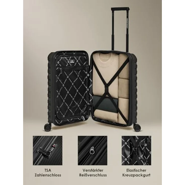 Smartbox Edition 01, 4 Rollen Kabinentrolley 55 cm mit Laptopfach, schwarz – Bild 3