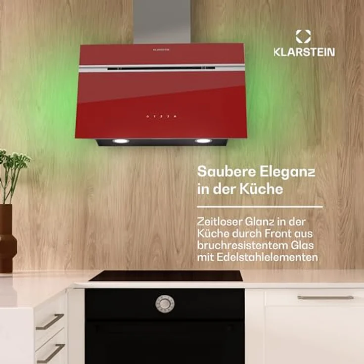 Klarstein Dunstabzugshaube 60cm, Abluft-Dunstabzugshaube mit 600m³/h Luftstrom, Spülmaschinenfester Aluminium Filter, LED-Beleuchtung, weiß – Bild 2