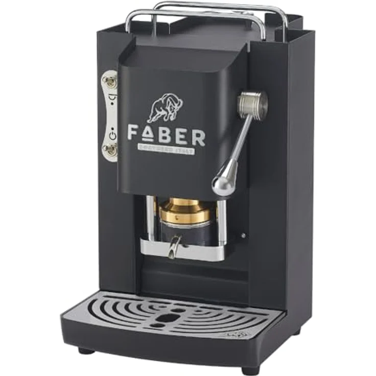 Faber Coffee Machines Pro Deluxe 3.0 Chrom, Kaffeepadmaschine für 44mm ESE Pads, hygienischer Wassertank aus Glas, magnetisch abnehmbare Brühgruppe und Auslauf – Bild 1
