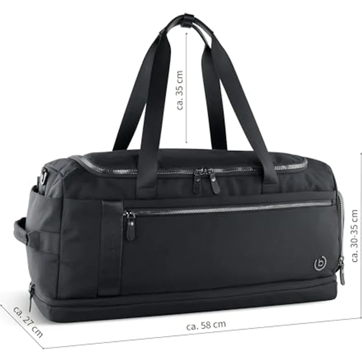 bugatti Nero Weekender Reisetasche, 58 cm, schwarz, 100% Polyester, ideal für Reisen und Sport – Bild 2