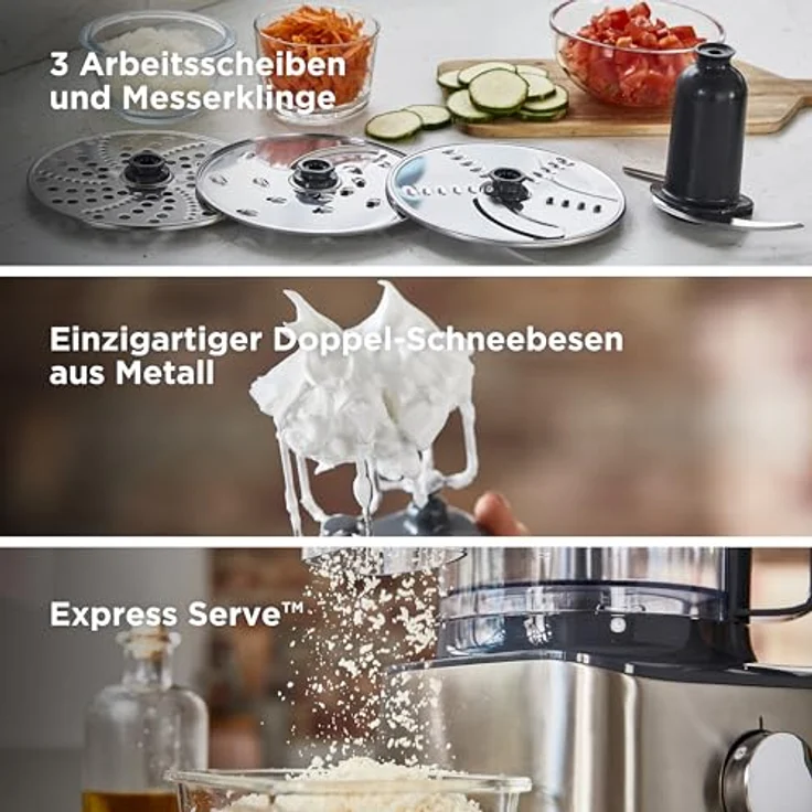 Kenwood FDM304SS MultiPro Compact Foodprozessor mit Direktantrieb, 800W, 2,1L, silber – Bild 5