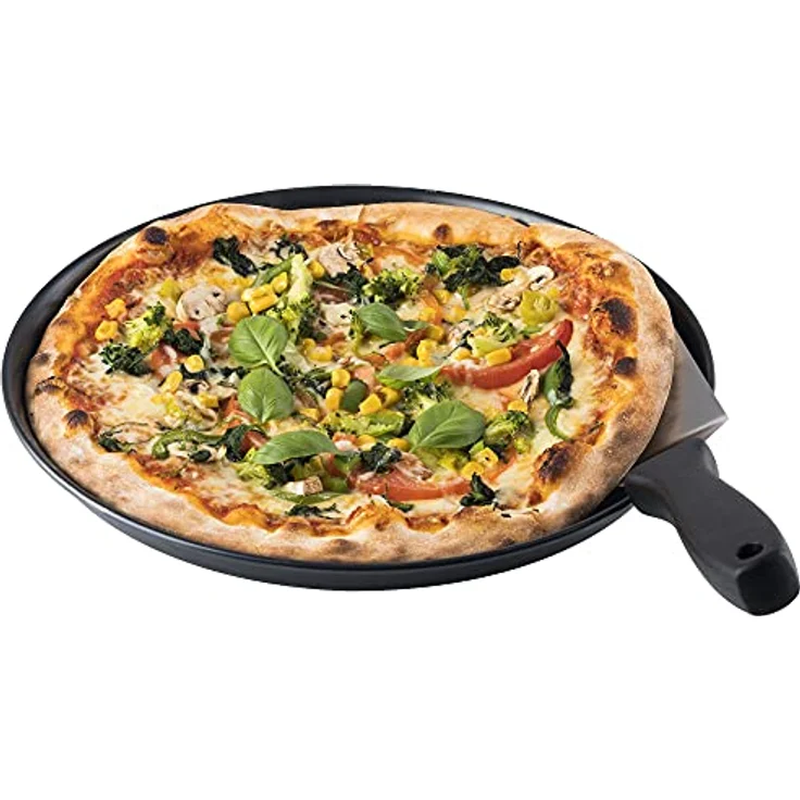 APS Pizzaform rund Ø 32/30,3 x 2,5 cm (4er-Set) - Pizzablech aus Blaublech, nicht beschichtet, lange Lebensdauer, zum professionellen Pizzabacken – Bild 5