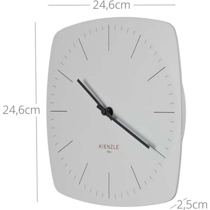 Kienzle DCF Funkwanduhr Modern, Rahmenlos mit automatischer Zeiteinstellung und geräuschlosem Uhrwerk, Weiß, 246 x 246 mm – Bild 5