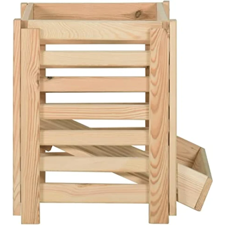 vidaXL Kiefernholz Massiv Kartoffelkiste Universalkiste für Lebensmittel 60x40x50cm, robust und stapelbar – Bild 3