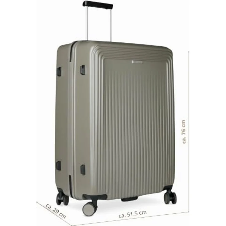 bugatti Linea 4 Rollen Kofferset 3-teilig, oliv, 100% Polycarbonat, Größen: 52 cm, 29 cm, 76 cm – Bild 2