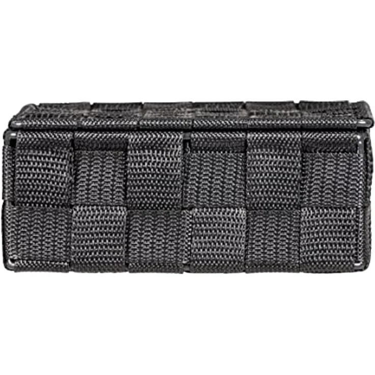 WENKO Aufbewahrungskorb mit Deckel Adria Klein Dunkelgrau - Badkorb mit Deckel und 4 Fächern, Polypropylen, 26 x 7.5 x 17 cm, Dunkelgrau – Bild 5