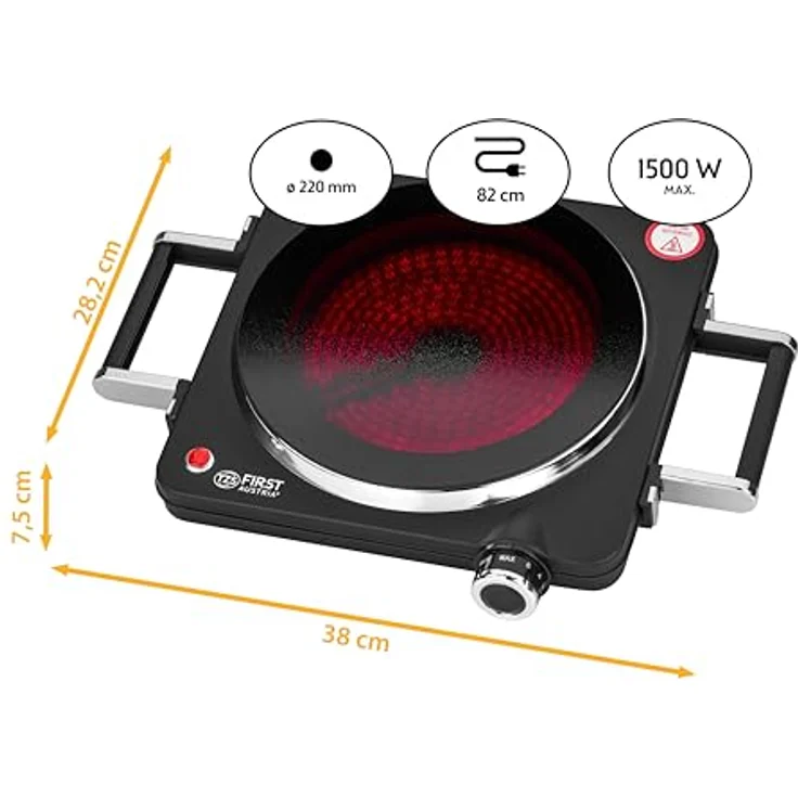 First Austria Hob infrared FIRST 5096-5, Kochplatte, Schwarz – Bild 3