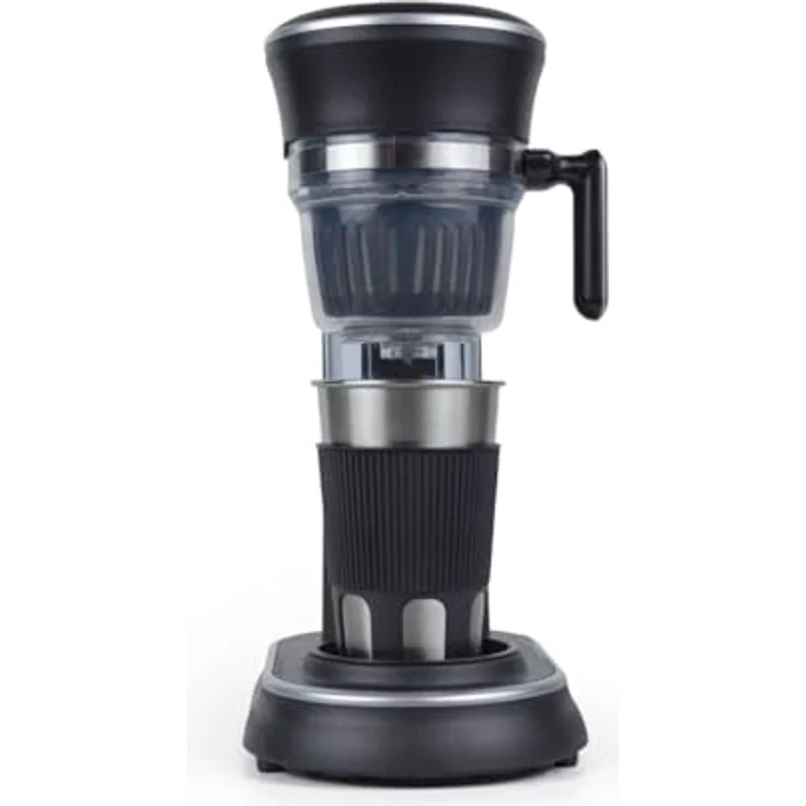 PRIXTON Capri-Kaffeemaschine mit Mahlwerk - Tropfsystem - Edelstahlbecher mit Deckel - 600 W, Silber – Bild 2