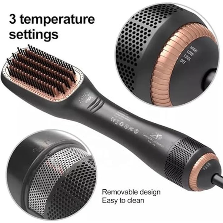Lalano`S Cosmetics Haartrockner One Step Volumizer Hair Dryer Warmluftbürste, 1200,00 W, 3 in 1 Hairstylist Haarglättbürste, mit Keramik-Heiztechnologie und Ionisator, Cool, Low und High Temperatur einstellbar – Bild 5