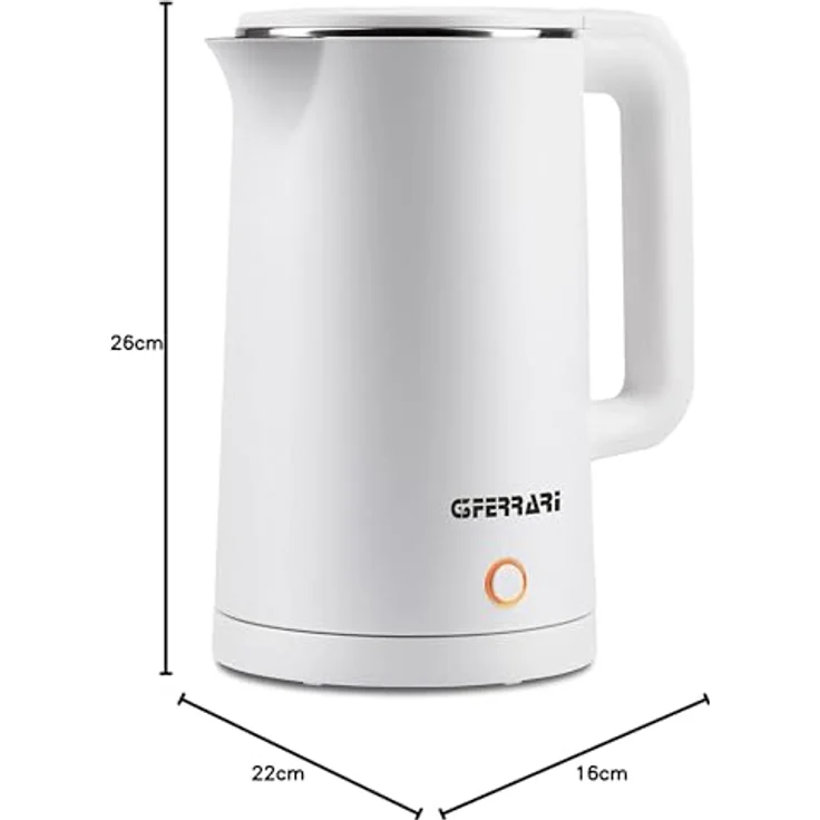 G3Ferrari G10158 Wasserkocher, 1,8 Liter, Überhitzungsschutz, Edelstahl, weiß – Bild 5