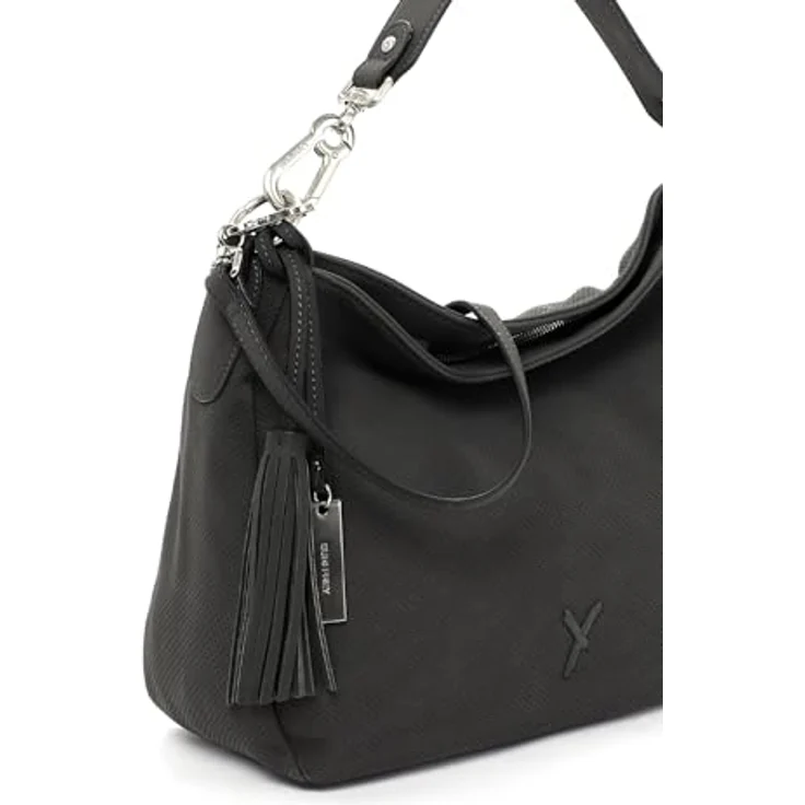 SURI FREY SFY Romy Beutel, Umhängetasche in Grau mit Lasercut-Optik, längenverstellbarem Umhängeriemen und Reißverschlussfächern – Bild 6