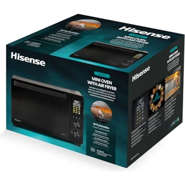 Hisense Minibackofen HOM30AF, 30 Liter, 1.800 Watt, 12 Programme, Heißluftfunktion, elegantes Design, integrierte Rotisserie – Bild 10