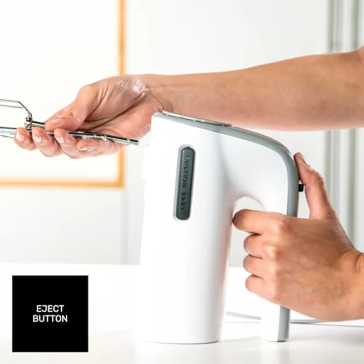 Taurus STATION GREY Handmixer, 300W, 5 Geschwindigkeiten, Turbofunktion, Kunststoff, weiß – Bild 7