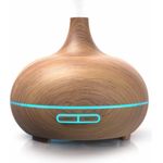 Arendo Diffuser Ultraschall Aroma Diffusor, Holz Design, LED, Timer, 7 Farben, 300ml, Luftbefeuchter