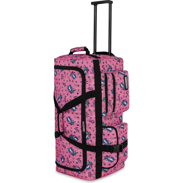 Normani Reisetasche, Koffer mit 80 l Volumen, pink und wasserabweisendem 600 D Nylon, mit Trolleygriff und verstärktem Boden