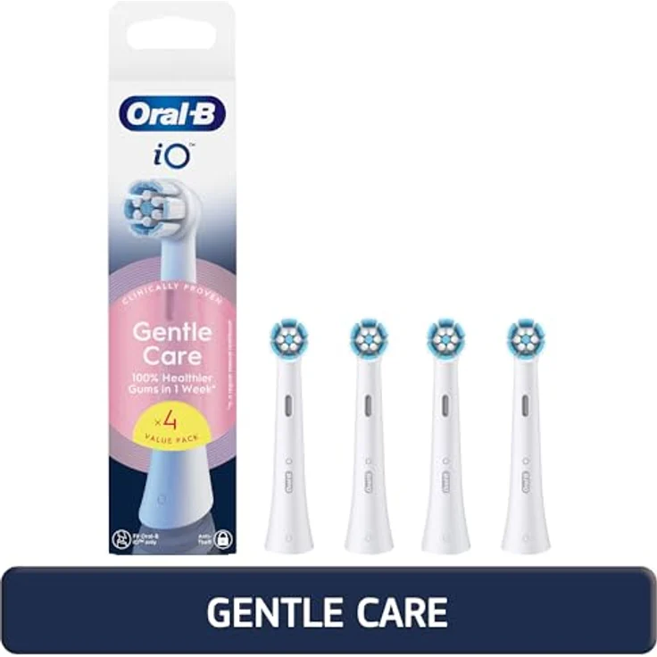 Oral-B iO Gentle Care, Ersatzbürsten für empfindliches Zahnfleisch, 4 Stück mit Farbwechsel-Borsten – Bild 2