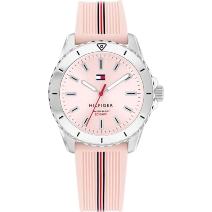 Tommy Hilfiger Quarzuhr GIRLS 1720052, rosa Armbanduhr mit Silikonband, wasserdicht bis 10 bar, ideal als Geschenk für Mädchen – Bild 1