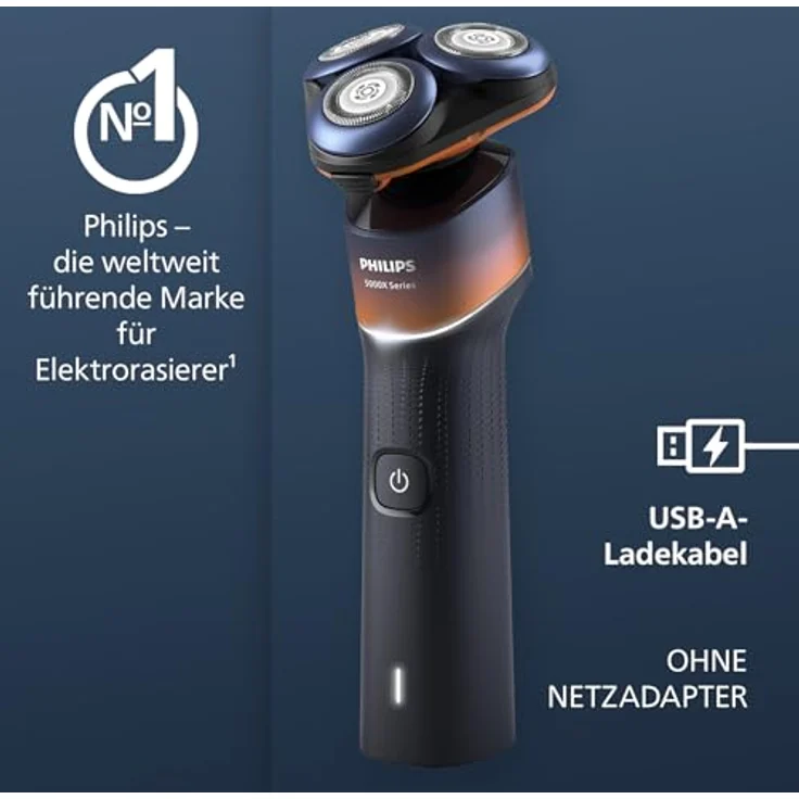 Philips Shaver Series 5000X Elektrorasierer, Skin Protect Technologie, flexibler 360-Grad-Scherkopf, Schnellladung - Modell X5012/00 – Bild 2