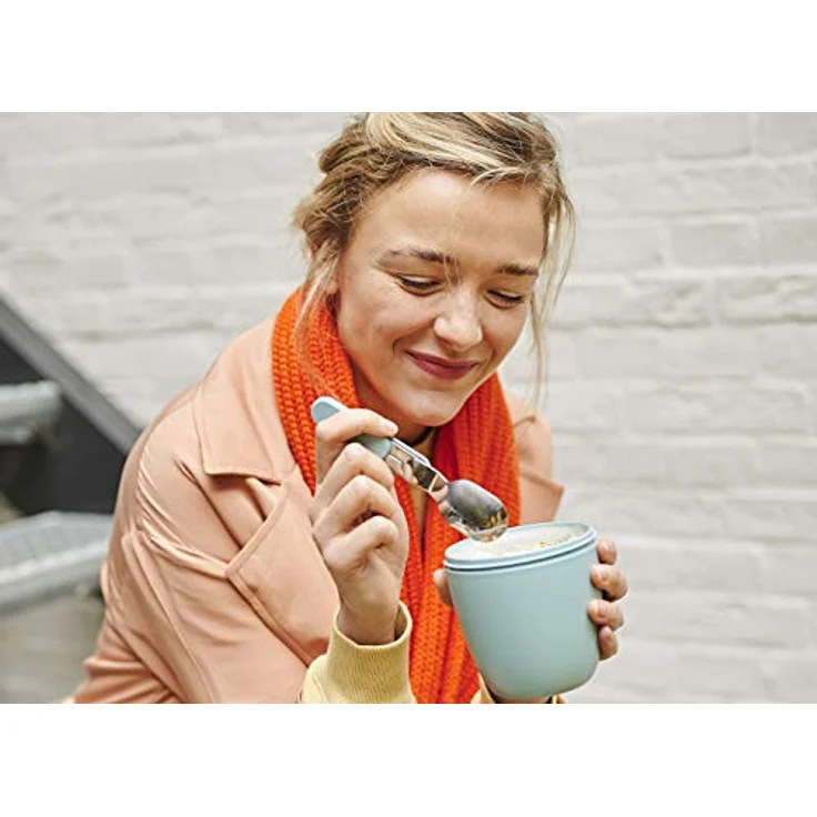 Mepal - Klapplöffel Ellipse - Wiederverwendbarer Löffel zum Mitnehmen - Klapplöffel für Joghurtbecher - Reisebesteck - Inklusive Aufbewahrungsetui - Edelstahl - Vivid mauve – Bild 4