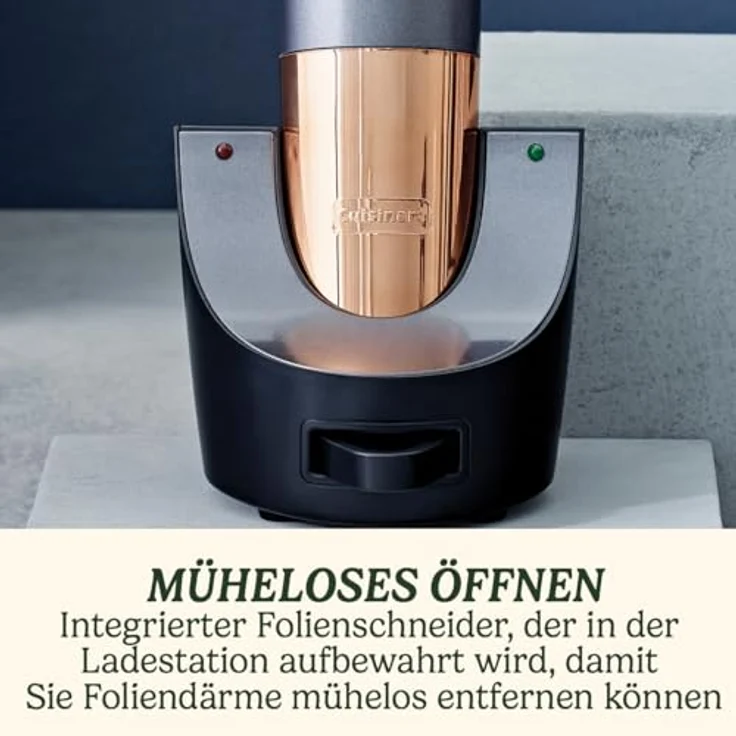 Cuisinart CWO50E Automatischer Weinöffner mitternachtsgrau & kupferfarben wiederaufladbar – Bild 5