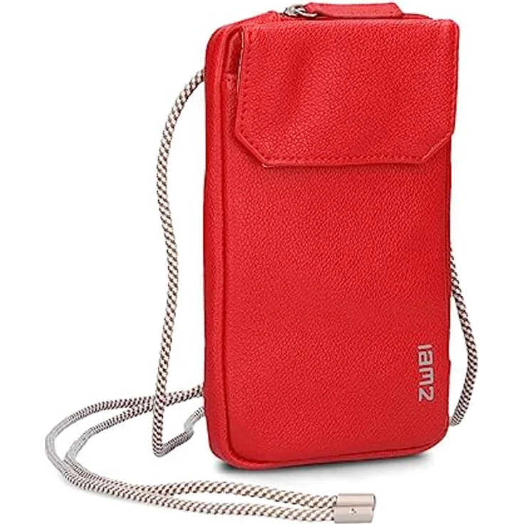 ZWEI Mademoiselle Phone Bag MP30, Umhängetasche aus Kunstleder für Damen, rot, für Smartphone bis 10 x 1 x 19 cm – Bild 1