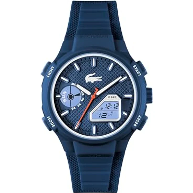 Lacoste LC33 Analoge-Digitale Multifunktions-Quarzuhr für Herren mit Blauem Silikonarmband, 44mm Gehäuse, 10ATM wasserdicht – Bild 2
