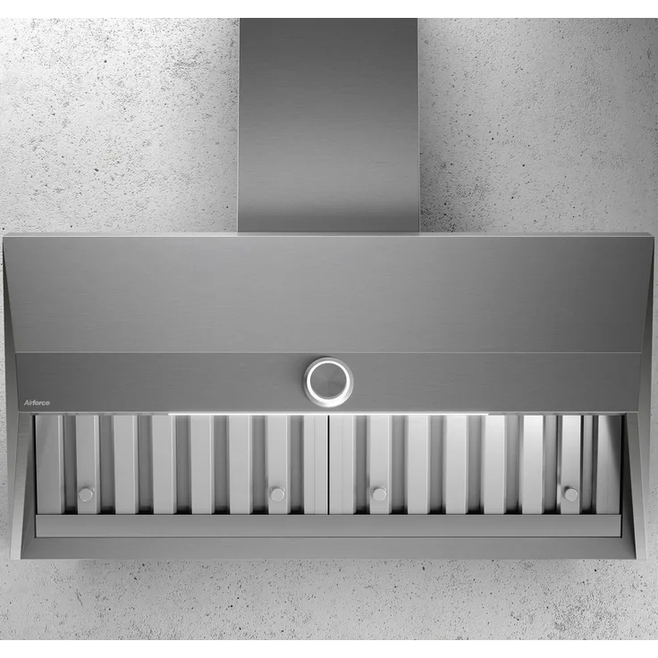 Airforce Vis Head Free No Drop Inselhaube 120 cm, 850 m³/h Abluftleistung, Edelstahl mit LED-Beleuchtung