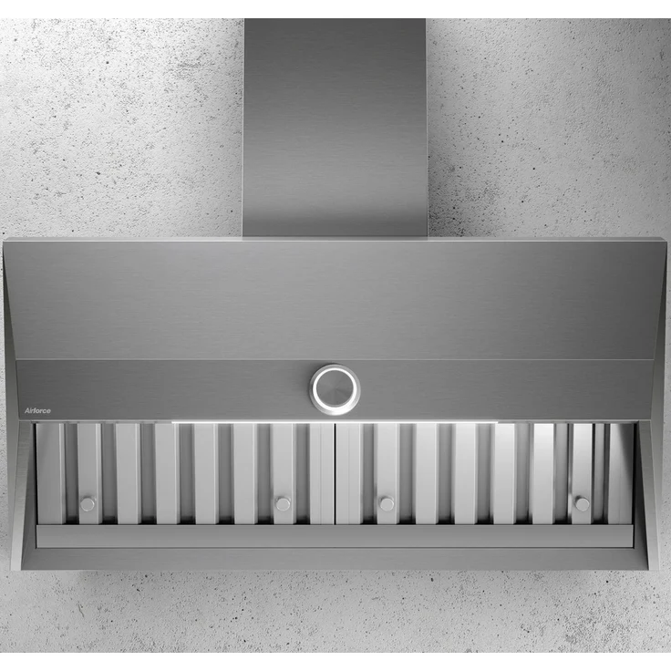 Airforce Vis Head Free No Drop Inselhaube 120 cm, 850 m³/h Abluftleistung, Edelstahl mit LED-Beleuchtung