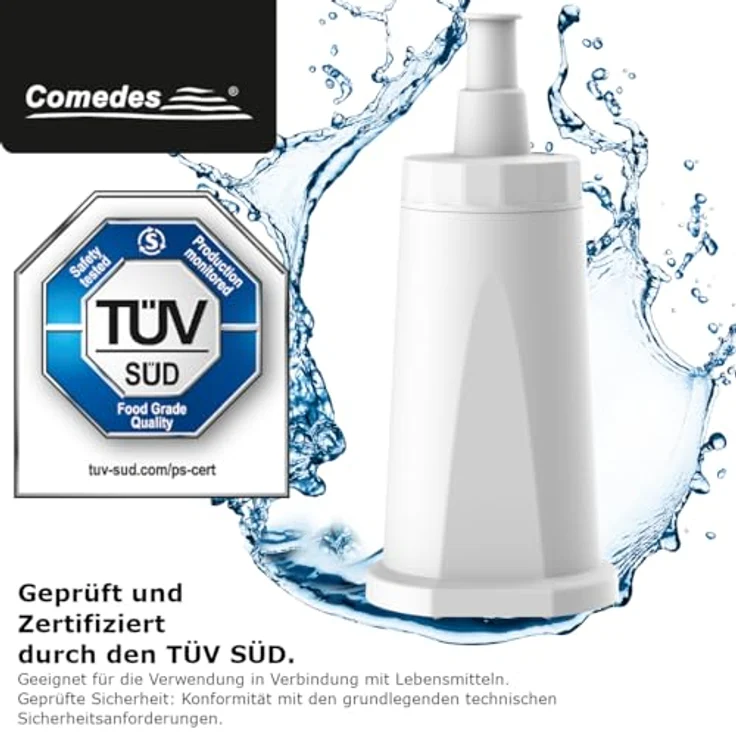 Comedes Wasserfilter 4er Set, Ersatz für Sage SES008WHT0NEU1, kompatibel mit Barista Express, Barista Pro, Barista Touch, Dual Boiler, Oracle, Oracle Touch, Bambino Plus und Duo, Aktivkohle- und Ionentauscher Technologie – Bild 2