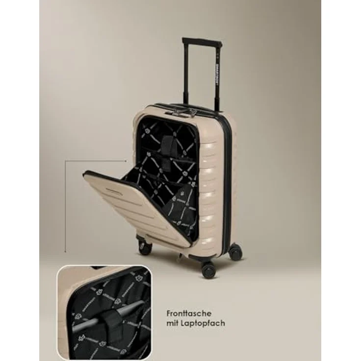 Smartbox Edition 01, Kabinentrolley 55 cm mit Laptopfach, 4 Rollen, beige – Bild 3