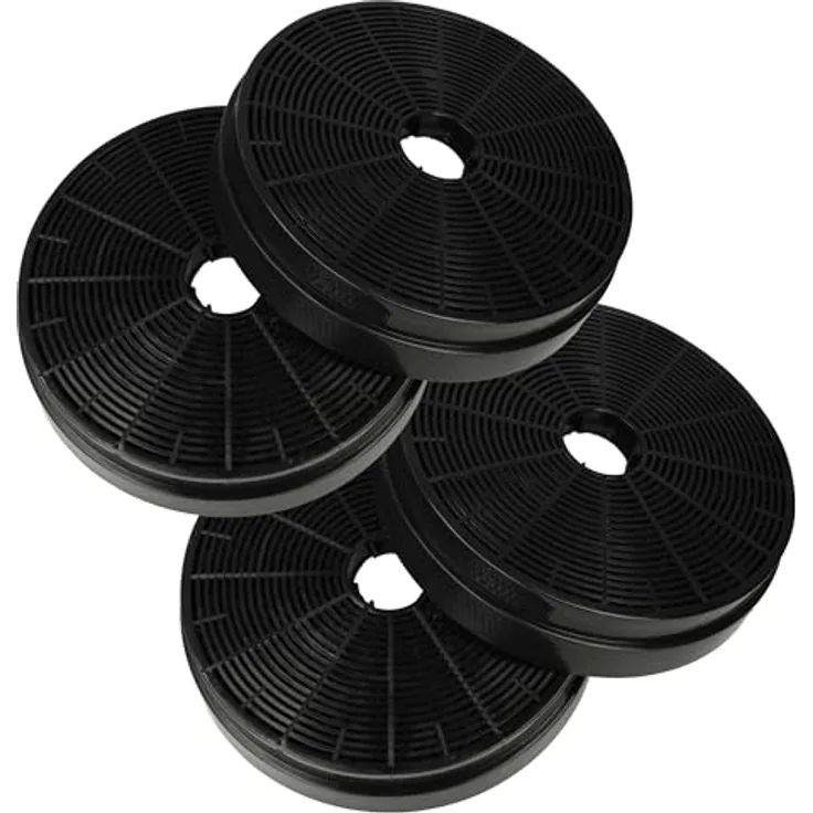 Vhbw Aktivkohlefilter 4x Set, kompatibel mit Klarstein Alina/Alina 90/Aurica, Durchmesser 17,5 cm, schwarz
