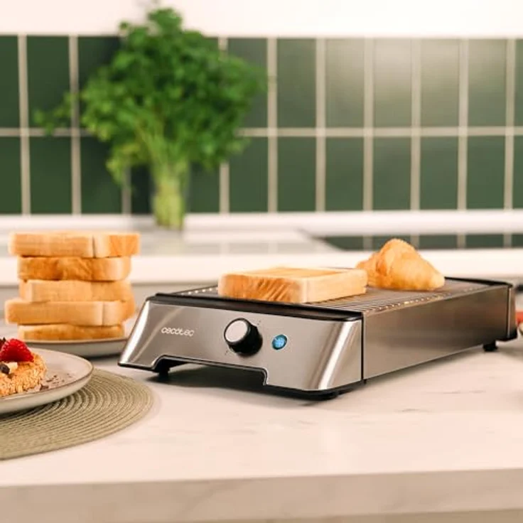 Cecotec NiceSlice Inox Toaster, flacher Toaster mit 3 Quarzwiderständen, 1000W, Edelstahl, 6 Bräunungsstufen – Bild 4