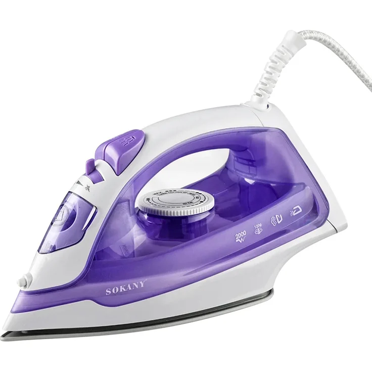 Sokany Dampfbügeleisen 2000W mit Selbstreinigung und 180ml Tank, Violett