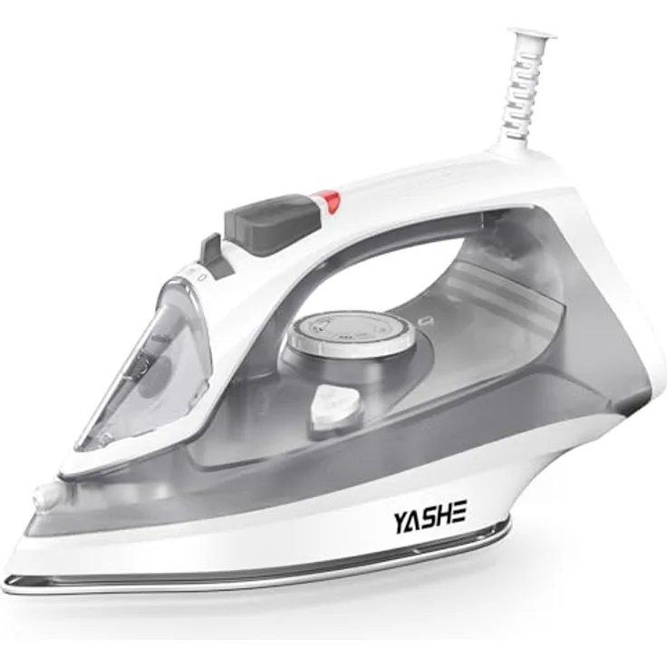 YASHE 2300W Dampfbügeleisen mit Antihaft Bügelsohle, 300ml Wassertank, 25 g/min Dampfleistung, 150 g/min Dampfstoß, Selbstreinigung, Anti-Kalk & Tropf-Stopp-Funktion