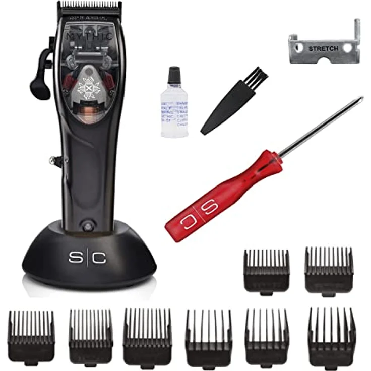 Professioneller Herren-Haarschneider Stylecraft by Gamma Più, Clipper mit Magnetmotor, 180 Minuten Autonomie ohne Kabel, Verstellbare Klinge, 8 Kämme, Klingenständer, Stabiles Metallgehäuse – Bild 1