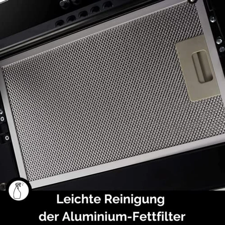 PKM S22-60 BBPY, Motorhaube, Kamin abgewinkelt, Breite: 59.5 cm, Tiefe: 28.2 cm, Absaugung und Rückführung (mit zusätzlichem Rückführungsset), Schwarzes Glas – Bild 7