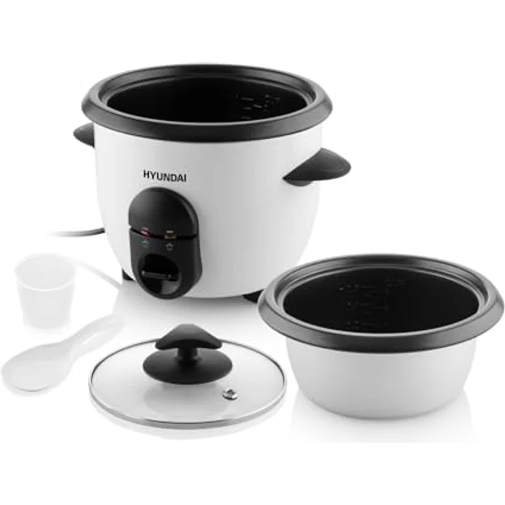HYUNDAI RC060 Reiskocher I 0,6l für 450 g Reis I 335 W I Reiswärmer I Warmhaltfunktion I Antihaftbeschichteter Gartopf I Reislöffel & Messbecher – Bild 2