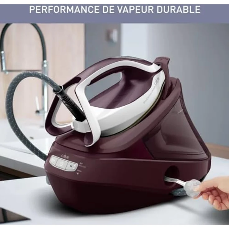 Calor GV9721C0, Trocken- & Dampfbügeleisen mit 3000 W und 160 g/min Dampfstoß, Violett und Weiß – Bild 6