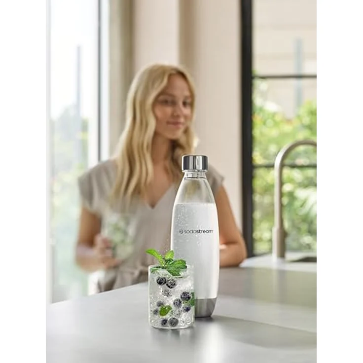 SodaStream Trinkflasche Kunststoff 1 L Fuse DWS Metal, spülmaschinengeeignet mit Edelstahl-Elementen, passend für SodaStream DUO und weitere Modelle – Bild 3