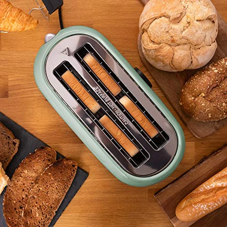 Cecotec Tostadora digital ClassicToast 8000, 2 Extra breiten und langen Schlitzen, 1500W, 6 Bräunungsstufen, inkl. Brötchenaufsatz, blue double  – Bild 6