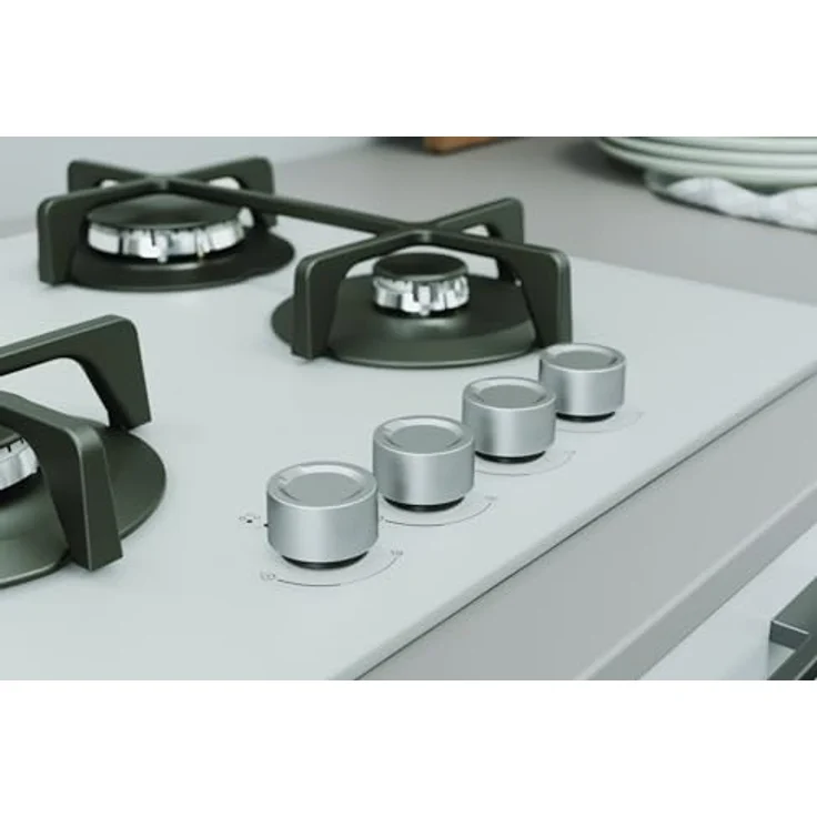 Indesit ING61TWH, Gas-Kochfeld in Weiß, 60 cm mit Drehreglern und 7300 W Anschlusswert – Bild 3