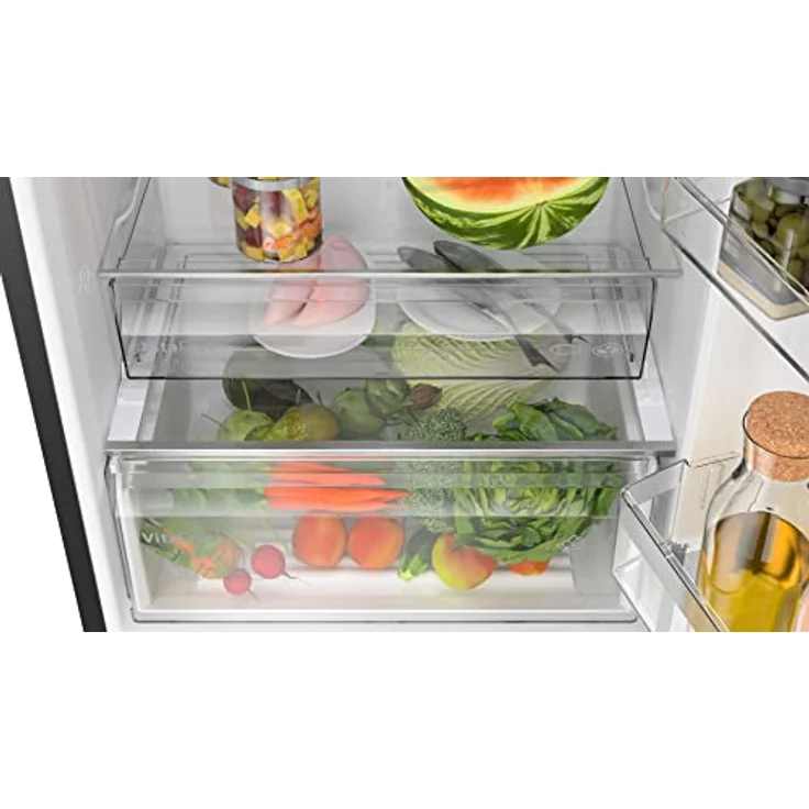 BOSCH KGN49OXBT Stand-Kühl-Gefrier-Kombination Serie 4, freistehende XXL-Kühlkombination mit Gefrierbereich unten 203x70 cm, 311L Kühlen, 129L Gefrieren, NoFrost, VitaFresh XXL, PerfectFit – Bild 3