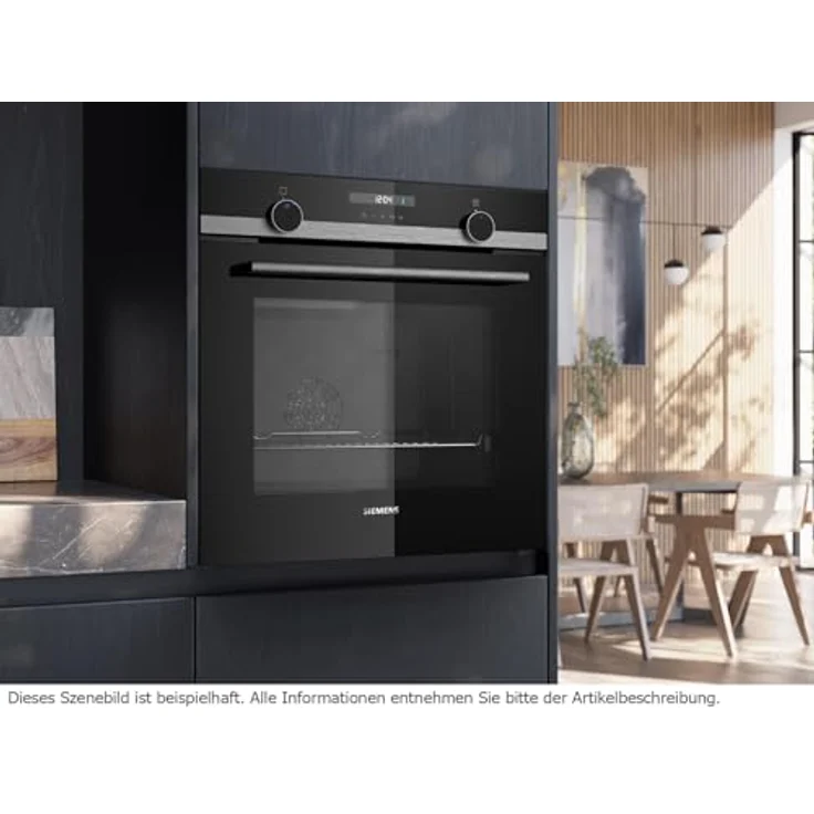 Siemens iQ500 HB537GES3 Einbaubackofen, Edelstahl/Schwarz, 71 Liter, Hydrolyse, Teleskopauszug, 10 automatische Kochprogramme – Bild 3