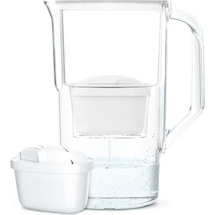 Wessper AquaClassic Basic 2.5L Wasserfilterkanne, weiß - Reduzierung von Kalk, Chlor | Inklusive 1 Wasserfilterkanne + Wasserfilter-Kartusche – Bild 1