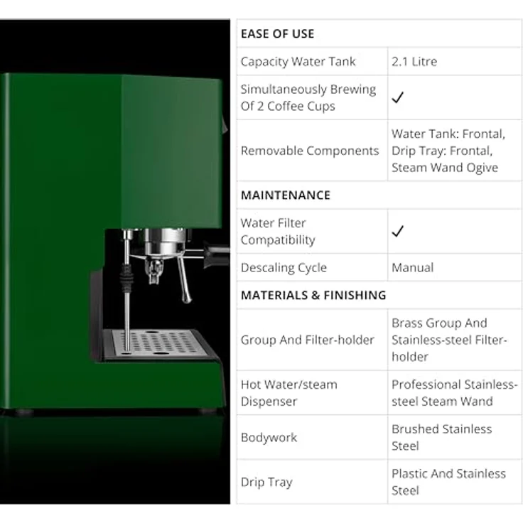 Gaggia Classic EVO, Siebträgermaschine, Grün – Bild 5