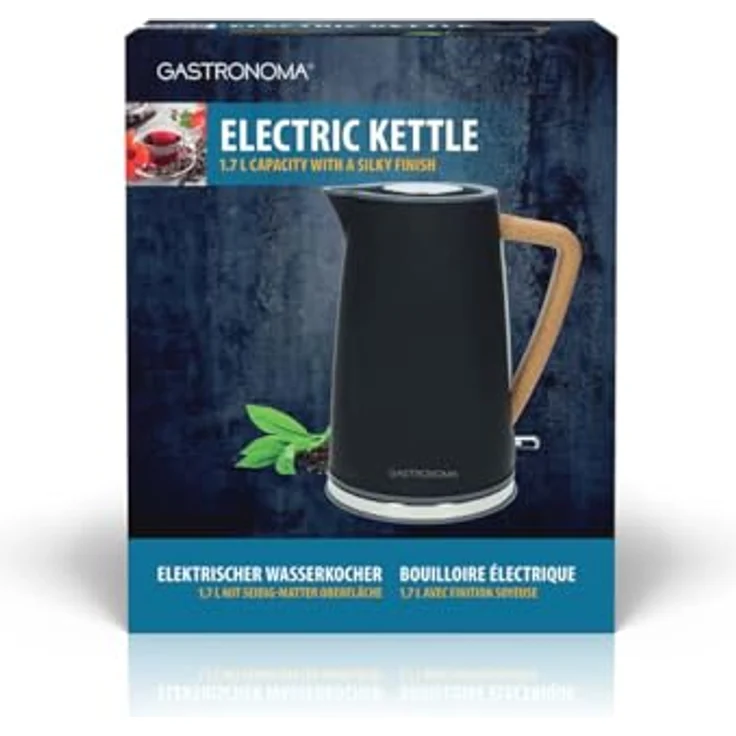 GASTRONOMA Wasserkocher 18130006, 2.7 l, 2200 W, Edelstahl mit Soft-Touch-Oberfläche und Holzoptik-Akzenten – Bild 7